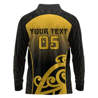 Custom Motueka High School Long Sleeve Polo Shirt Maori Koru Pattern LT05 - Polynesian Pride