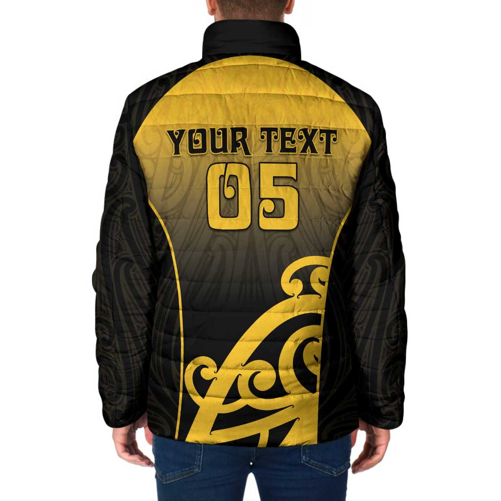 Custom Motueka High School Padded Jacket Maori Koru Pattern LT05 - Polynesian Pride