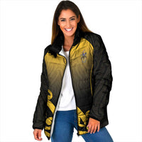 Custom Motueka High School Padded Jacket Maori Koru Pattern LT05 Women Black - Polynesian Pride