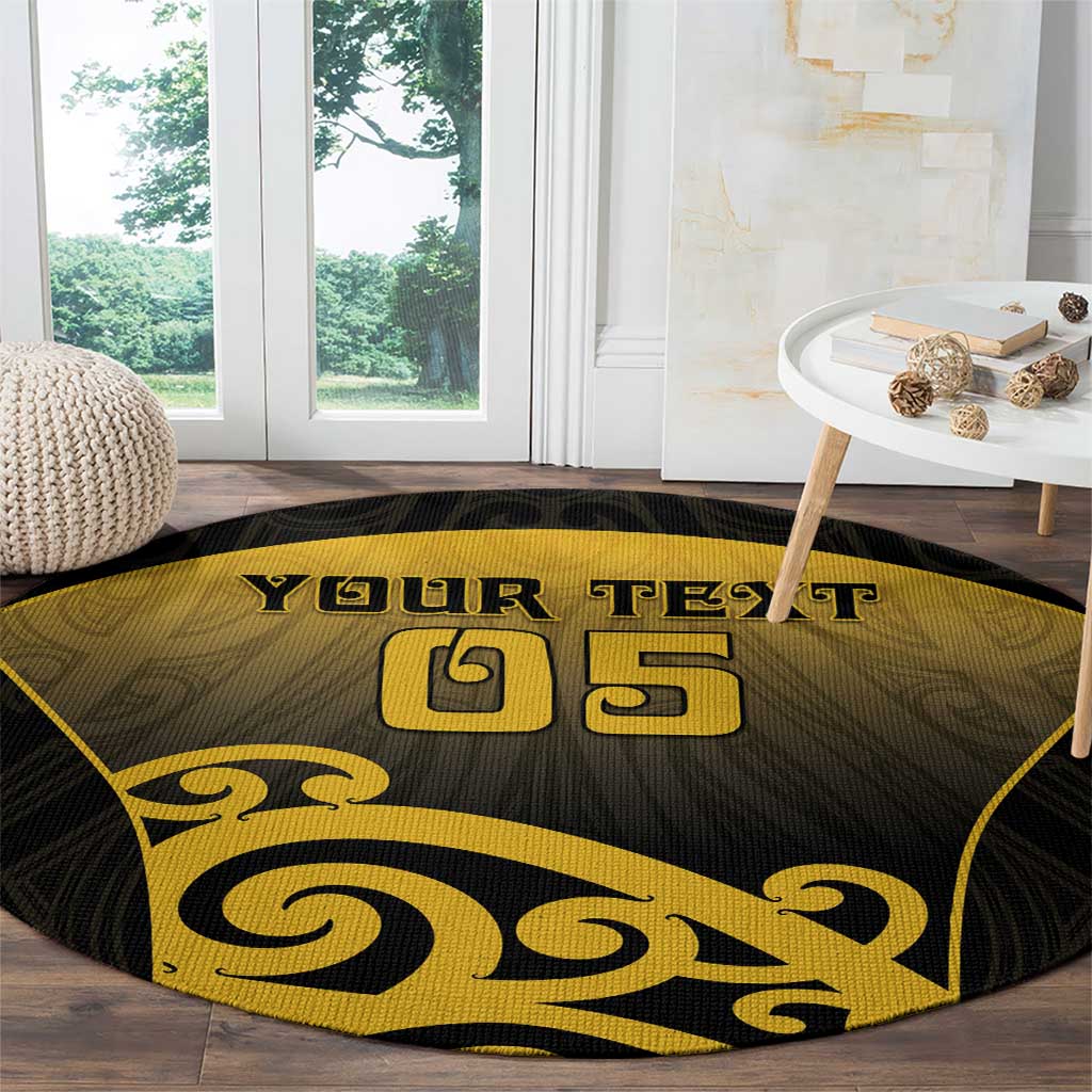 Custom Motueka High School Round Carpet Maori Koru Pattern LT05 - Polynesian Pride