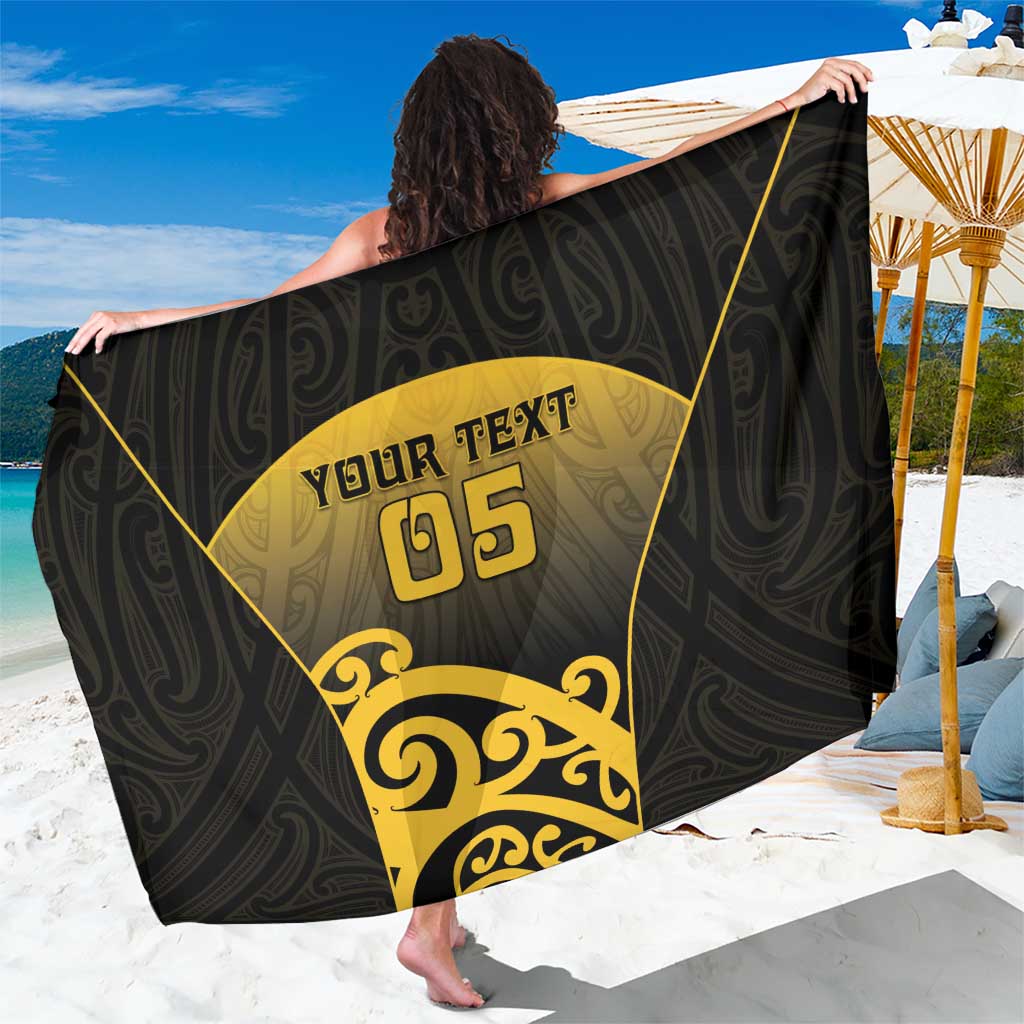 Custom Motueka High School Sarong Maori Koru Pattern LT05 One Size 44 x 66 inches Black - Polynesian Pride