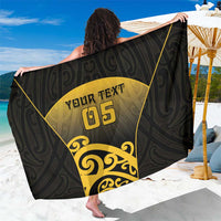 Custom Motueka High School Sarong Maori Koru Pattern LT05 One Size 44 x 66 inches Black - Polynesian Pride