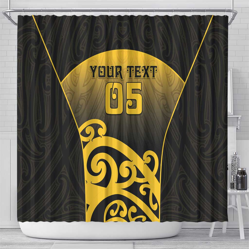 Custom Motueka High School Shower Curtain Maori Koru Pattern LT05 - Polynesian Pride
