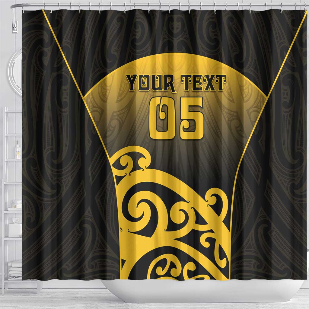 Custom Motueka High School Shower Curtain Maori Koru Pattern LT05 - Polynesian Pride