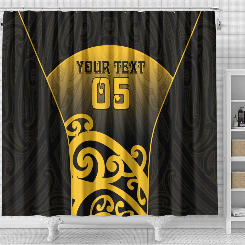 Custom Motueka High School Shower Curtain Maori Koru Pattern LT05 - Polynesian Pride
