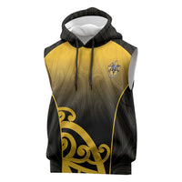 Custom Motueka High School Sleeveless Hoodie Maori Koru Pattern LT05 Black - Polynesian Pride
