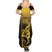 Custom Motueka High School Summer Maxi Dress Maori Koru Pattern LT05 - Polynesian Pride