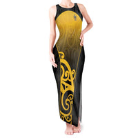Custom Motueka High School Tank Maxi Dress Maori Koru Pattern LT05 Women Black - Polynesian Pride