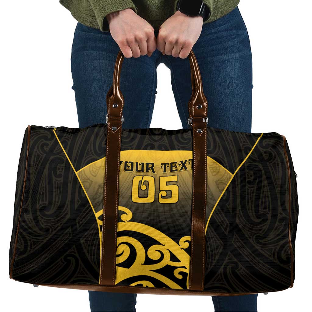 Custom Motueka High School Travel Bag Maori Koru Pattern LT05 Black - Polynesian Pride