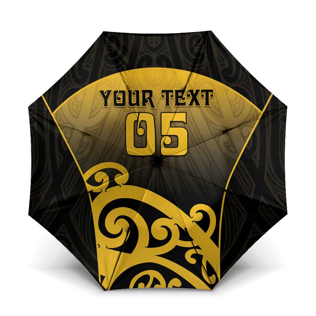 Custom Motueka High School Umbrella Maori Koru Pattern LT05 One Size Folded 11.42 inch Opened Diameter 37.4 inch Black - Polynesian Pride