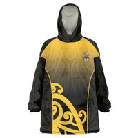 Custom Motueka High School Wearable Blanket Hoodie Maori Koru Pattern LT05 One Size Black - Polynesian Pride