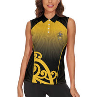 Custom Motueka High School Women Sleeveless Polo Shirt Maori Koru Pattern LT05 - Polynesian Pride