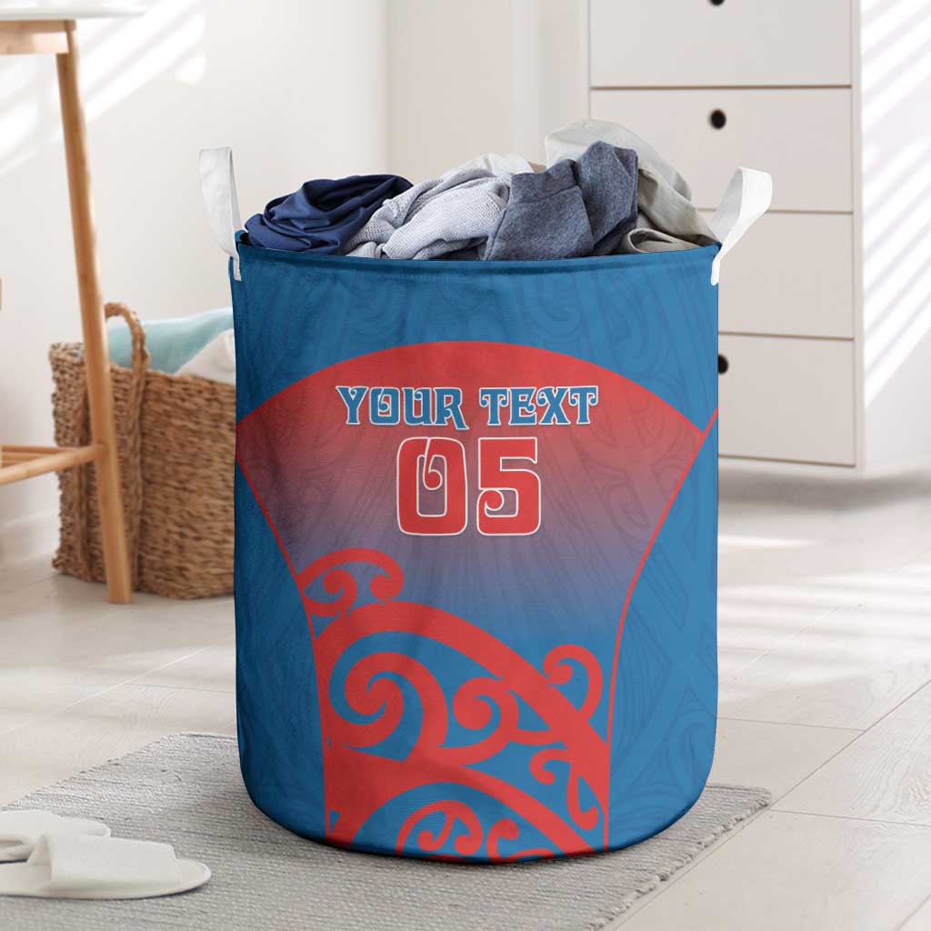 Custom St Joseph's Maori Girls' College Laundry Basket Maori Koru Pattern LT05 Blue - Polynesian Pride
