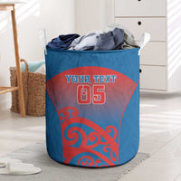 Custom St Joseph's Maori Girls' College Laundry Basket Maori Koru Pattern LT05 Blue - Polynesian Pride