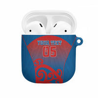 Custom St Joseph's Maori Girls' College AirPods Case Maori Koru Pattern LT05 Blue - Polynesian Pride