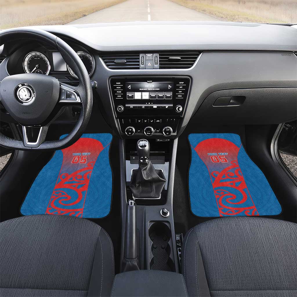 Custom St Joseph's Maori Girls' College Car Mats Maori Koru Pattern LT05 Set 2pcs - Front Blue - Polynesian Pride