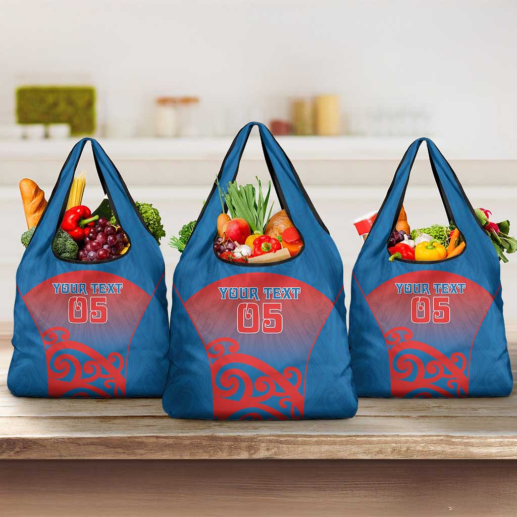 Custom St Joseph's Maori Girls' College Grocery Bag Maori Koru Pattern LT05 3-pack One Size Blue - Polynesian Pride