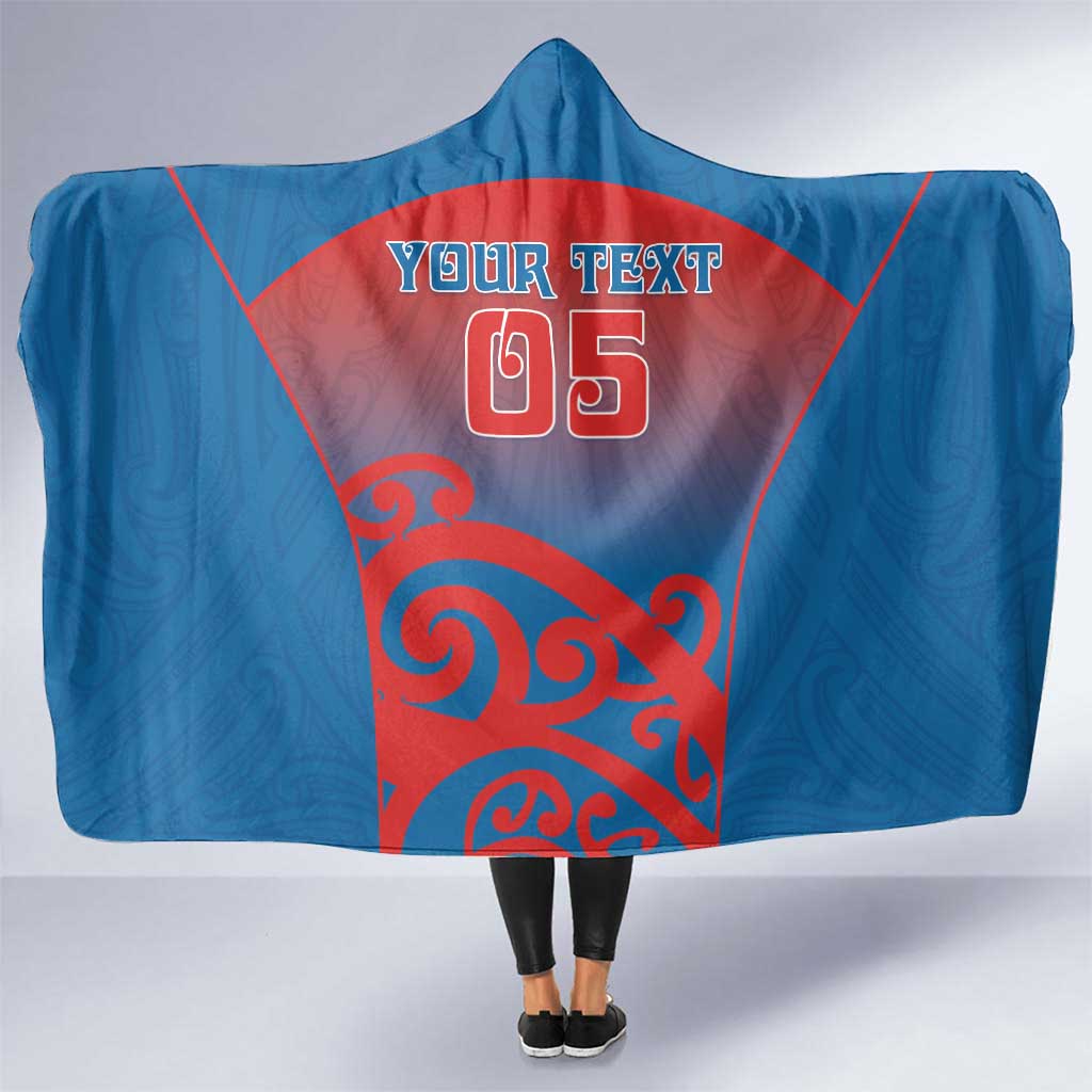 Custom St Joseph's Maori Girls' College Hooded Blanket Maori Koru Pattern LT05 One Size Blue - Polynesian Pride