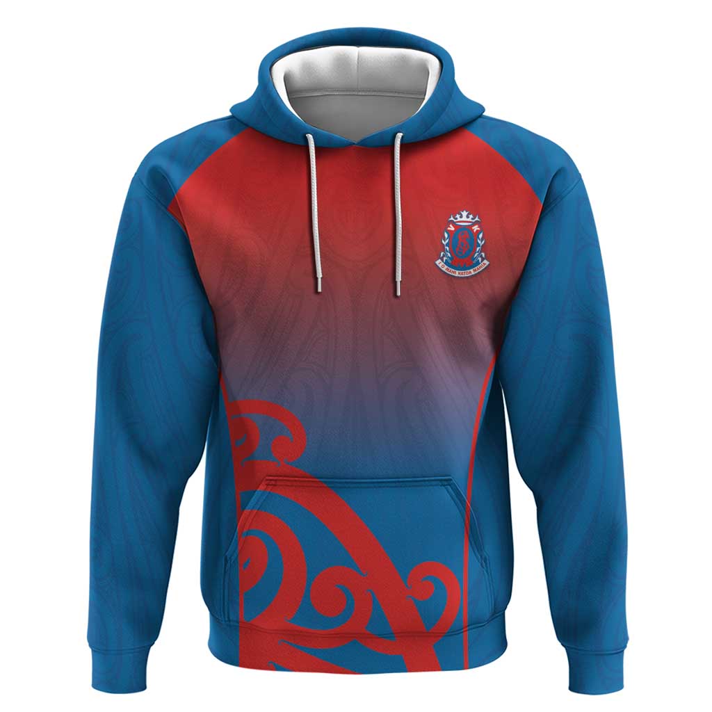 Custom St Joseph's Maori Girls' College Hoodie Maori Koru Pattern LT05 Pullover Hoodie Blue - Polynesian Pride