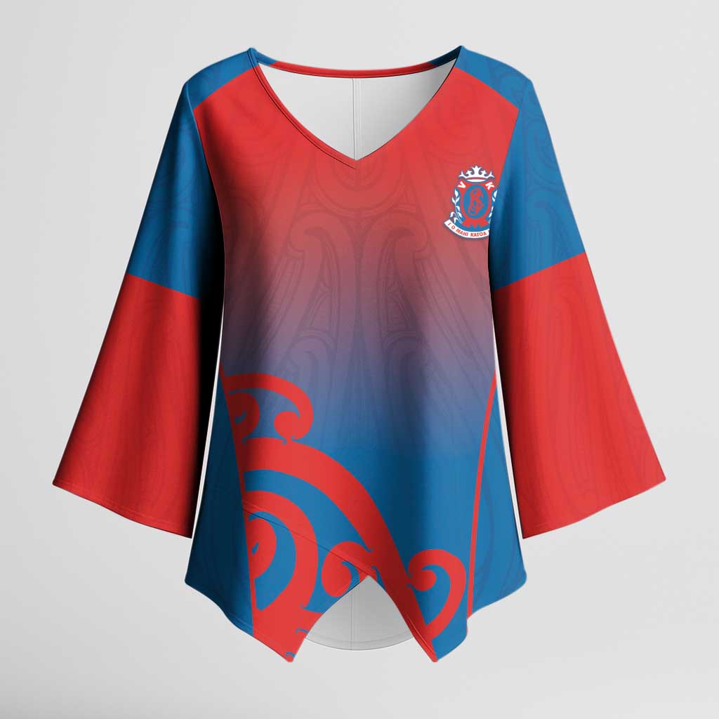 Custom St Joseph's Maori Girls' College Kimono Sleeve Blouse Maori Koru Pattern