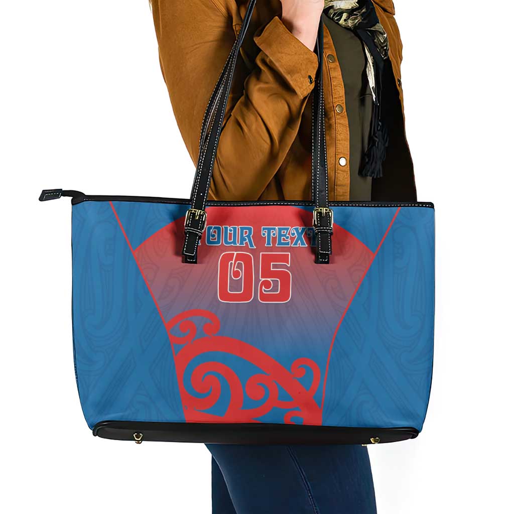 Custom St Joseph's Maori Girls' College Leather Tote Bag Maori Koru Pattern LT05 - Polynesian Pride
