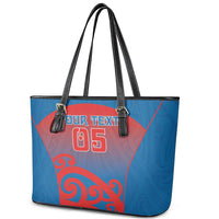 Custom St Joseph's Maori Girls' College Leather Tote Bag Maori Koru Pattern LT05 - Polynesian Pride