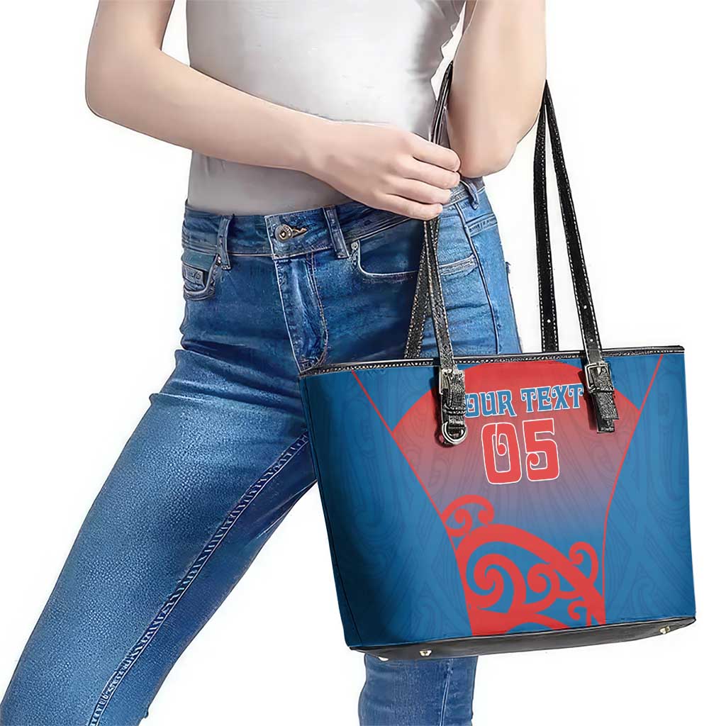 Custom St Joseph's Maori Girls' College Leather Tote Bag Maori Koru Pattern LT05 - Polynesian Pride