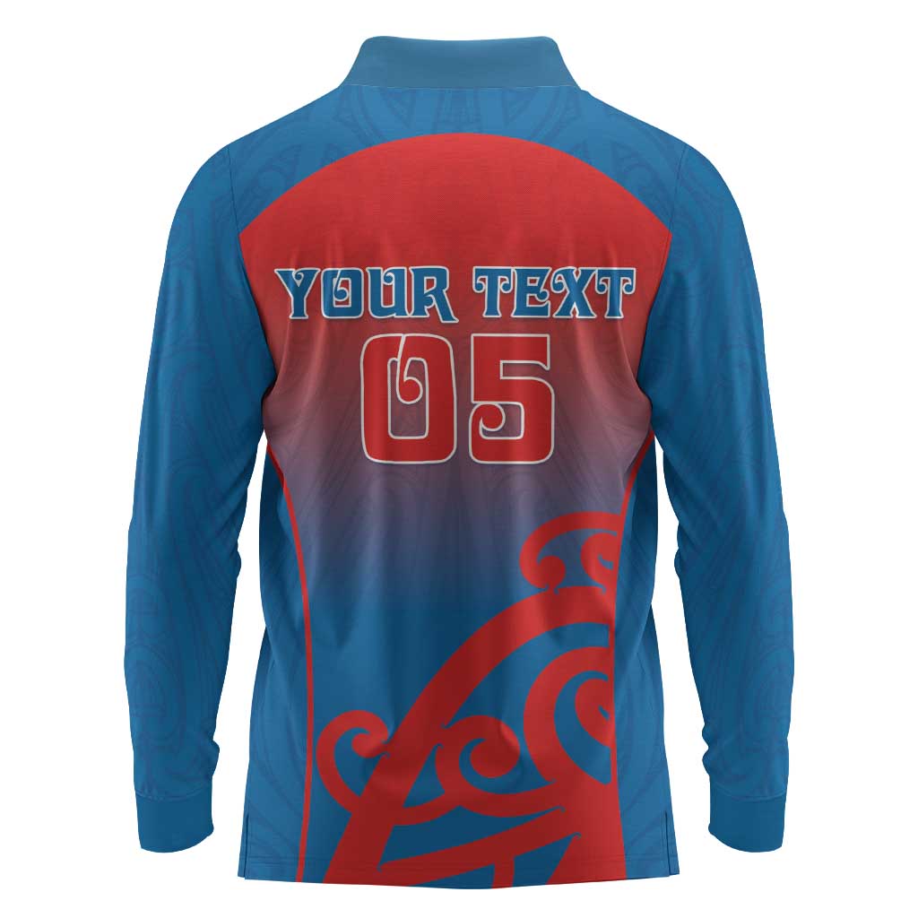 Custom St Joseph's Maori Girls' College Long Sleeve Polo Shirt Maori Koru Pattern LT05 - Polynesian Pride