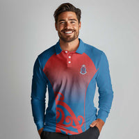 Custom St Joseph's Maori Girls' College Long Sleeve Polo Shirt Maori Koru Pattern LT05 - Polynesian Pride