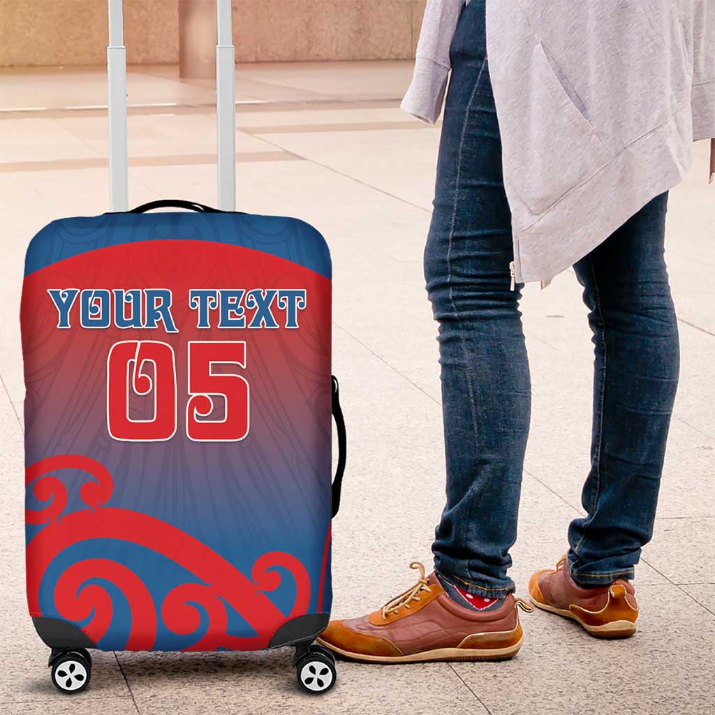 Custom St Joseph's Maori Girls' College Luggage Cover Maori Koru Pattern LT05 Blue - Polynesian Pride
