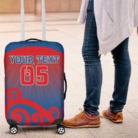 Custom St Joseph's Maori Girls' College Luggage Cover Maori Koru Pattern LT05 Blue - Polynesian Pride