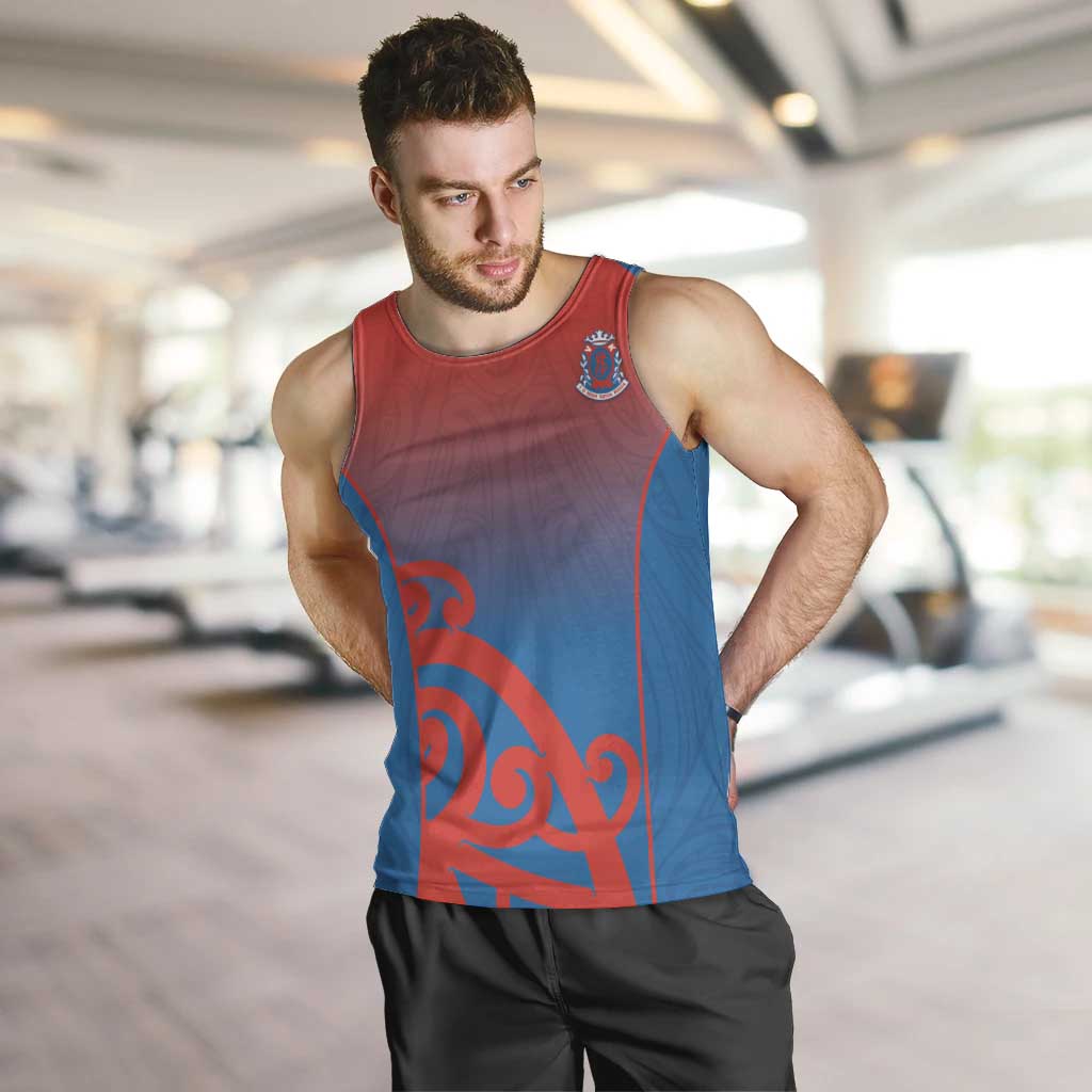 Custom St Joseph's Maori Girls' College Men Tank Top Maori Koru Pattern LT05 Blue - Polynesian Pride