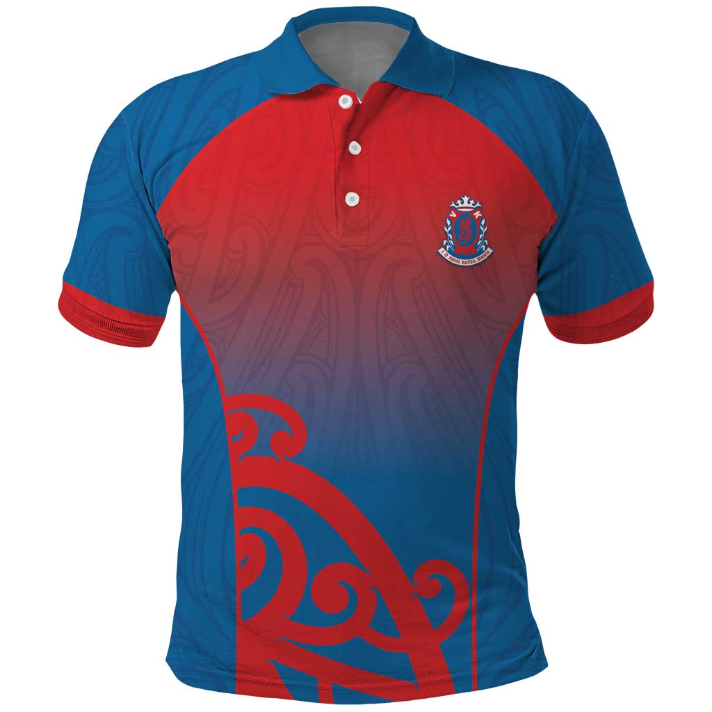 Custom St Joseph's Maori Girls' College Polo Shirt Maori Koru Pattern LT05 Blue - Polynesian Pride