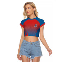 Custom St Joseph's Maori Girls' College Raglan Cropped T Shirt Maori Koru Pattern