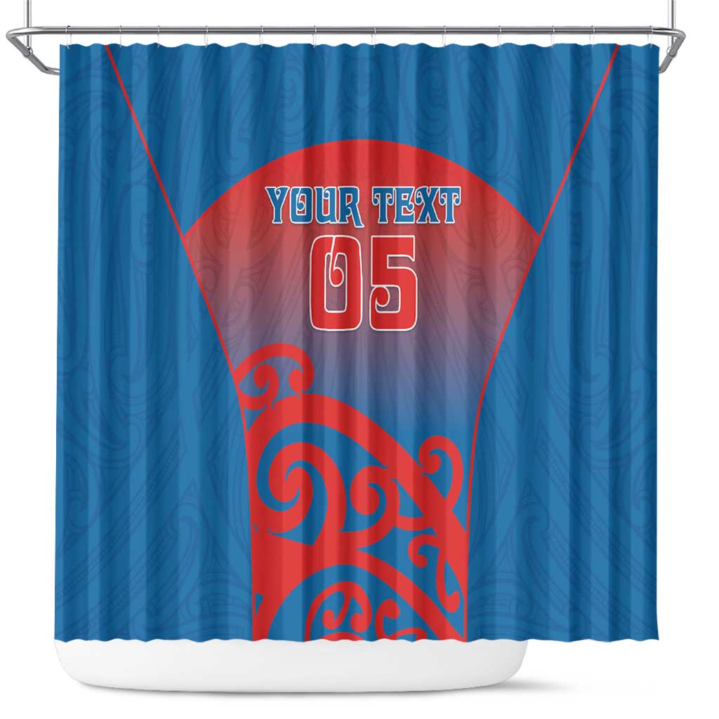 Custom St Joseph's Maori Girls' College Shower Curtain Maori Koru Pattern LT05 Blue - Polynesian Pride