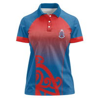 Custom St Joseph's Maori Girls' College Women Polo Shirt Maori Koru Pattern LT05 Female Blue - Polynesian Pride