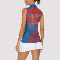 Custom St Joseph's Maori Girls' College Women Sleeveless Polo Shirt Maori Koru Pattern