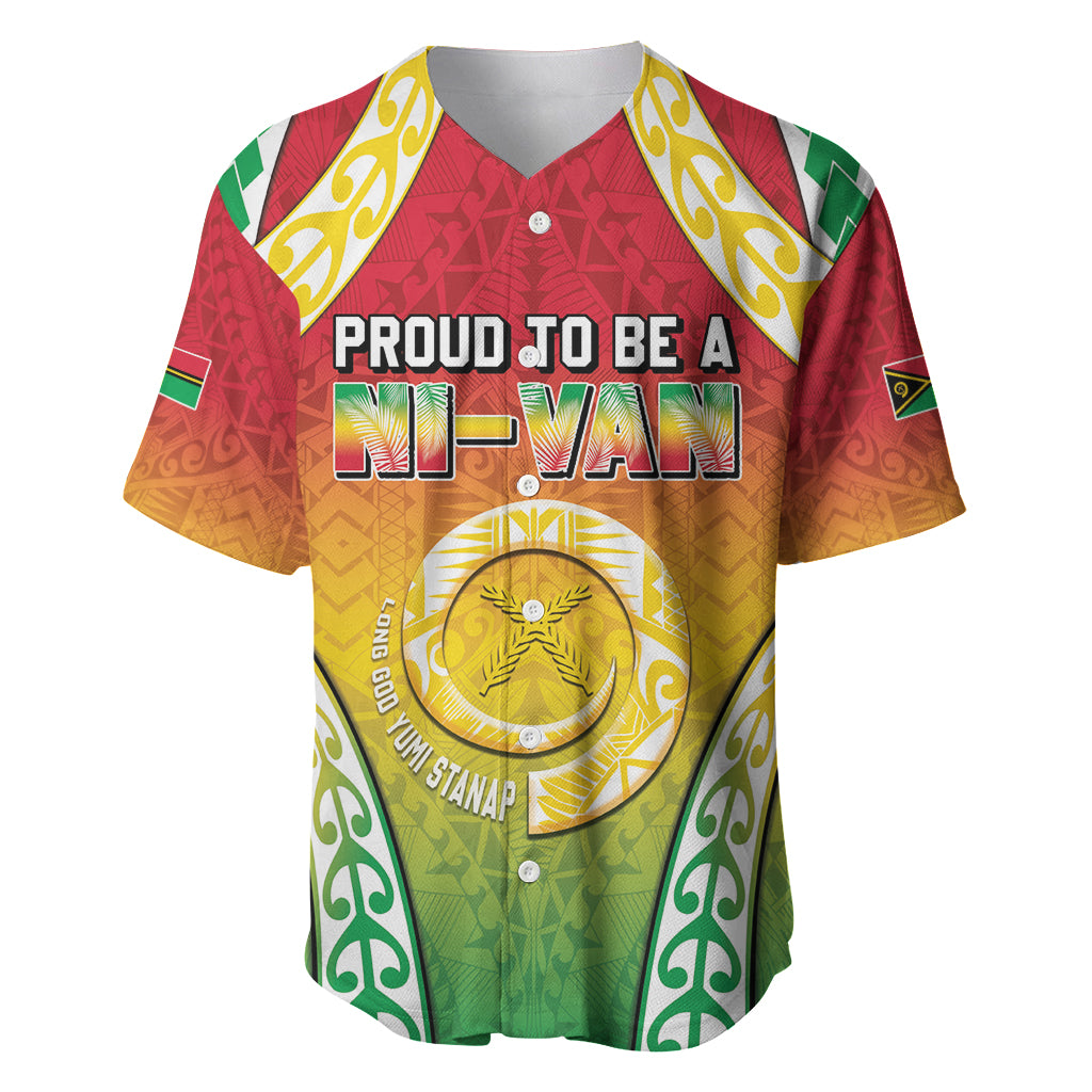 Personalised Vanuatu Baseball Jersey Proud To Be A Ni-Van With Tribal Pattern