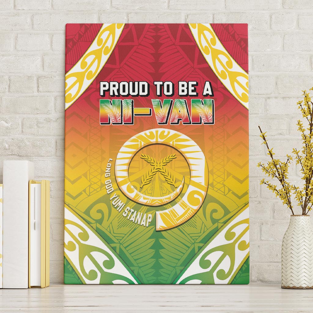 Vanuatu Canvas Wall Art Proud To Be A Ni-Van With Tribal Pattern