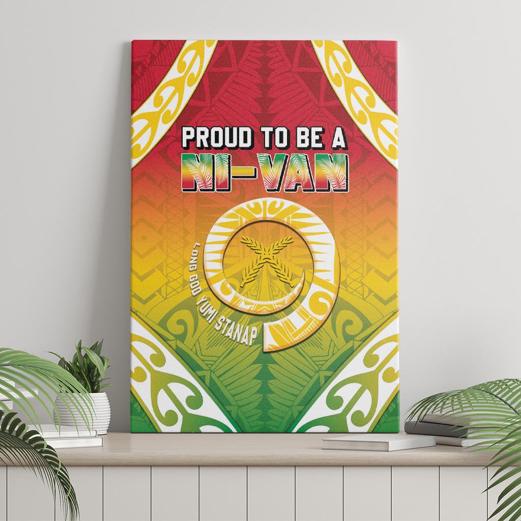 Vanuatu Canvas Wall Art Proud To Be A Ni-Van With Tribal Pattern LT05 - Polynesian Pride