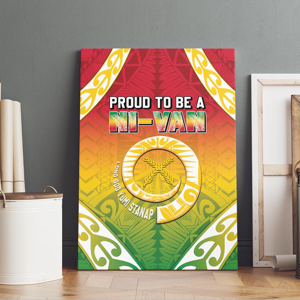 Vanuatu Canvas Wall Art Proud To Be A Ni-Van With Tribal Pattern LT05 - Polynesian Pride