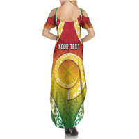 Personalised Vanuatu Family Matching Summer Maxi Dress and Hawaiian Shirt Proud To Be A Ni-Van With Tribal Pattern