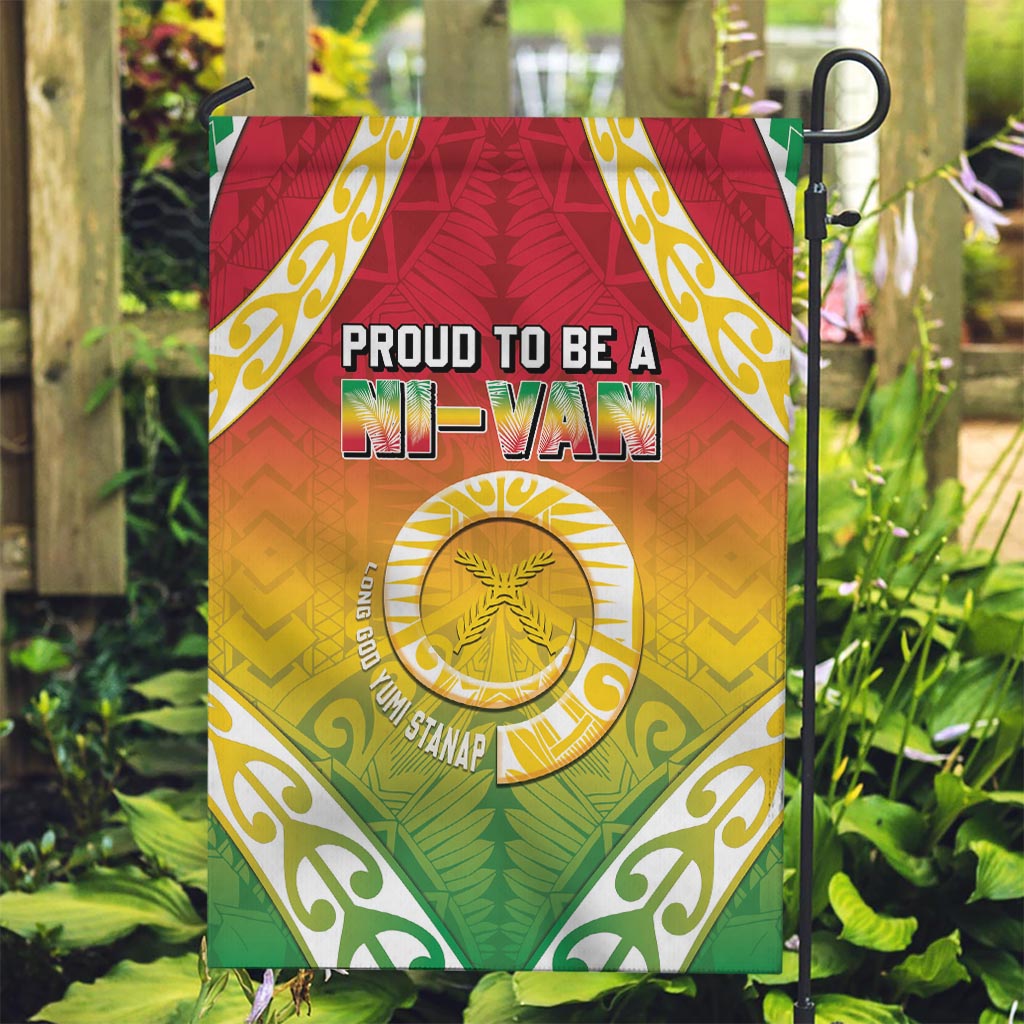 Vanuatu Garden Flag Proud To Be A Ni-Van With Tribal Pattern