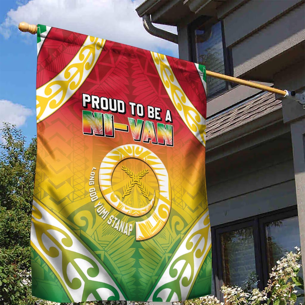 Vanuatu Garden Flag Proud To Be A Ni-Van With Tribal Pattern LT05 - Polynesian Pride