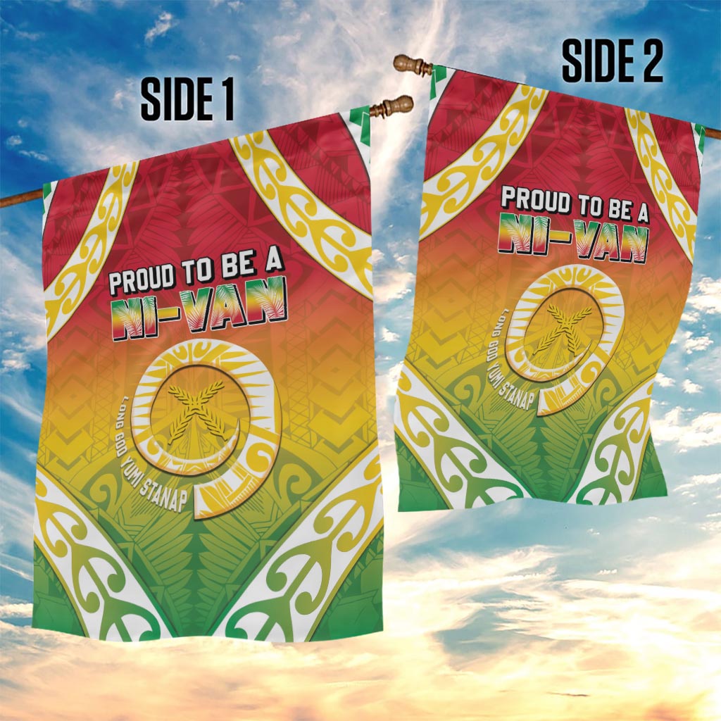 Vanuatu Garden Flag Proud To Be A Ni-Van With Tribal Pattern LT05 - Polynesian Pride