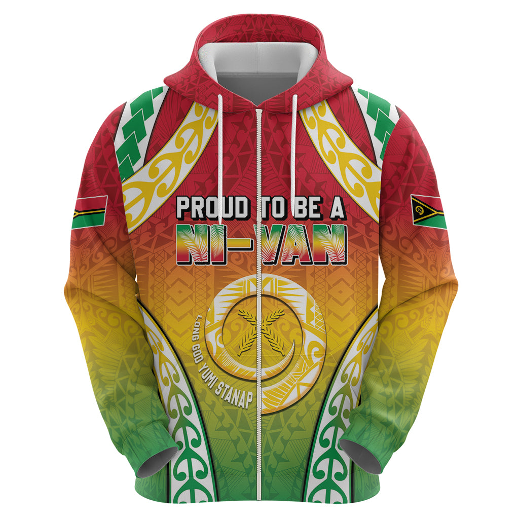 Personalised Vanuatu Hoodie Proud To Be A Ni-Van With Tribal Pattern