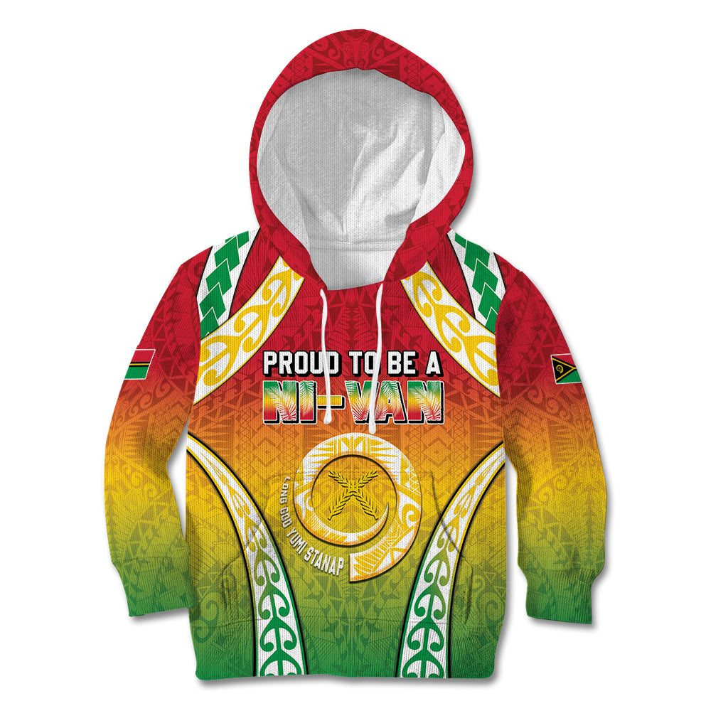 Personalised Vanuatu Kid Hoodie Proud To Be A Ni-Van With Tribal Pattern