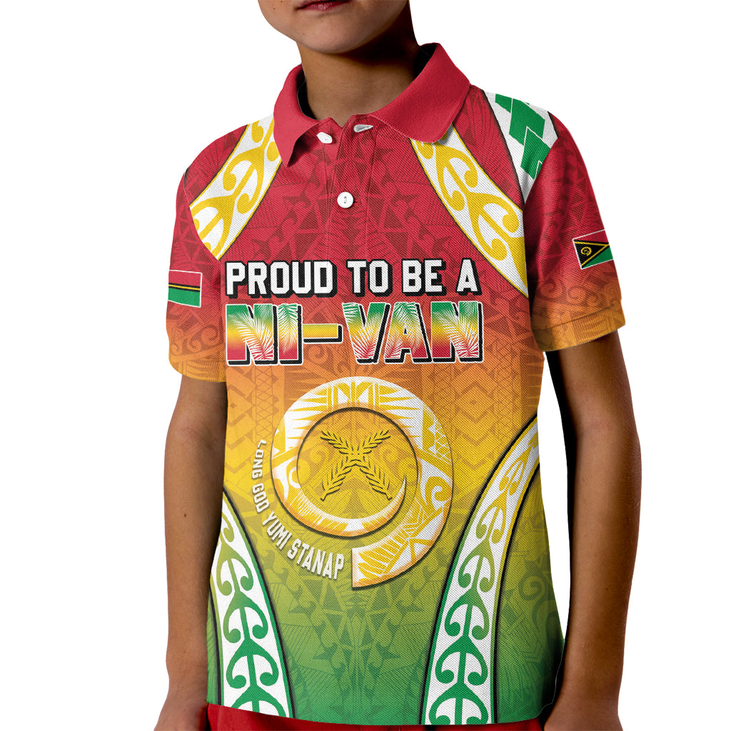 Personalised Vanuatu Kid Polo Shirt Proud To Be A Ni-Van With Tribal Pattern