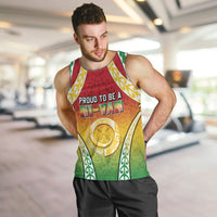 Personalised Vanuatu Men Tank Top Proud To Be A Ni-Van With Tribal Pattern LT05 Reggae - Polynesian Pride