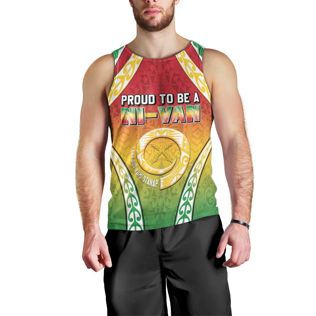 Personalised Vanuatu Men Tank Top Proud To Be A Ni-Van With Tribal Pattern LT05 - Polynesian Pride